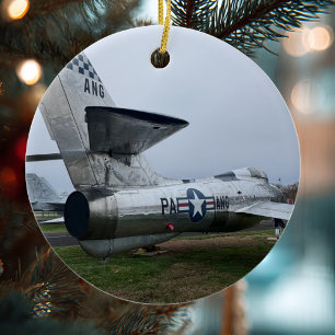 Aviation Aeroplane Photo Christmas Personalised Ce Ceramic Tree Decoration