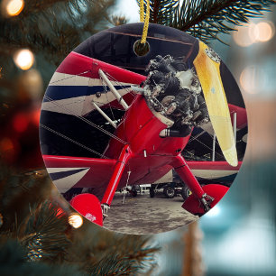 Aviation Aeroplane Photo Christmas Personalised Ce Ceramic Tree Decoration
