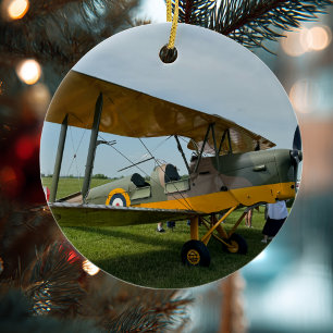 Aviation Aeroplane Photo Christmas Personalised Ce Ceramic Tree Decoration