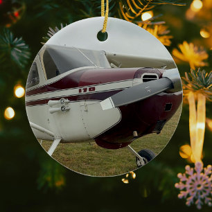 Aviation Aeroplane Photo Christmas Personalised  Ceramic Tree Decoration
