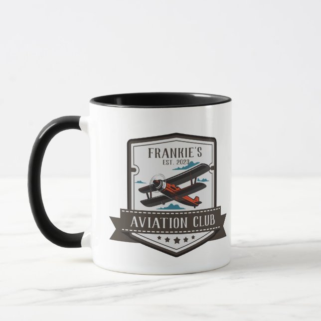 Aviation Aeroplane Pilot Club Custom Mug (Left)