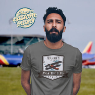 Aviation Aeroplane Pilot Club Custom T-Shirt