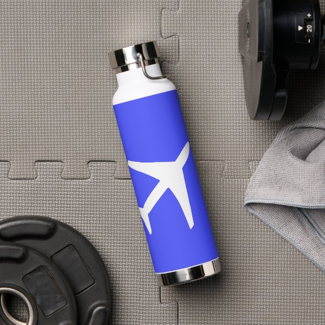Aviation Aeroplane Plane Pilot Flying Sky Water Bottle (Gym)