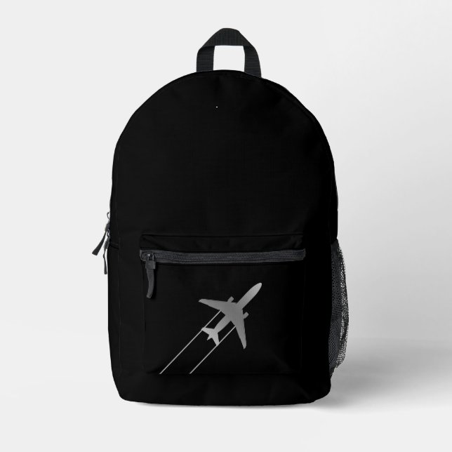 Aviation Aeroplane Printed Backpack (Front)