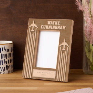 Aviation Airline Pilot Flight School Graduation  Etched Frames