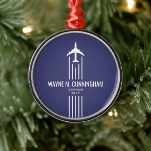 Aviation Airline Pilot Flight School Graduation  Metal Tree Decoration