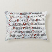 Aviation Alphabet Red and Grey, Pillow