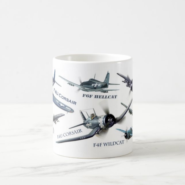 Aviation Art Mug " American warplane of WWII" (Center)