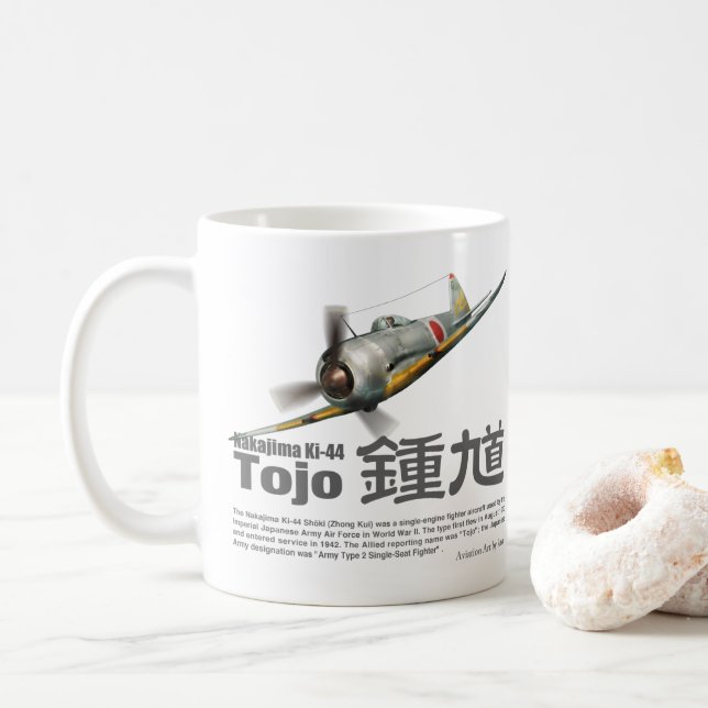 Aviation Art mug "Nakajima Ki-44 Tojo" (With Donut)