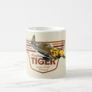 Aviation Art Mug " P-40 Warhawk Aleutian Tiger"