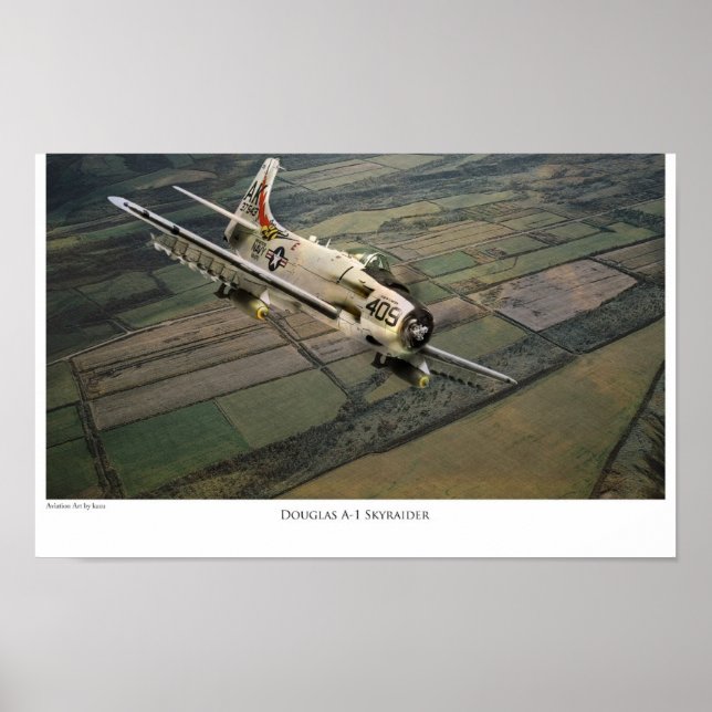 Aviation Art Poster "Douglas A-1 Skyraider" (Front)