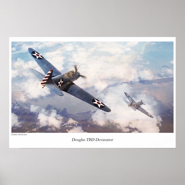 Aviation Art Poster "Douglas TBD Devastator" (Front)
