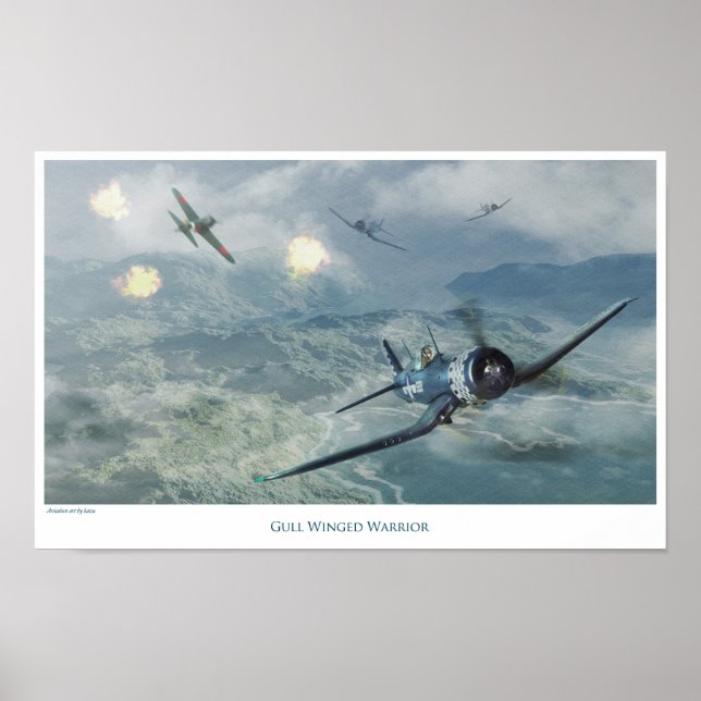 Aviation Art Poster "F4U Corsair" (Front)