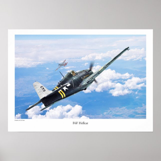 Aviation Art Poster 'F6F Hellcat' (Front)