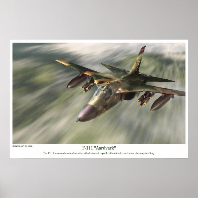 aviation Art Poster " F-111 Aardvark" (Front)