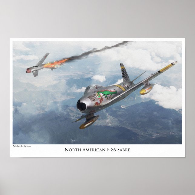 Aviation Art Poster "F-86 Sabre"" (Front)