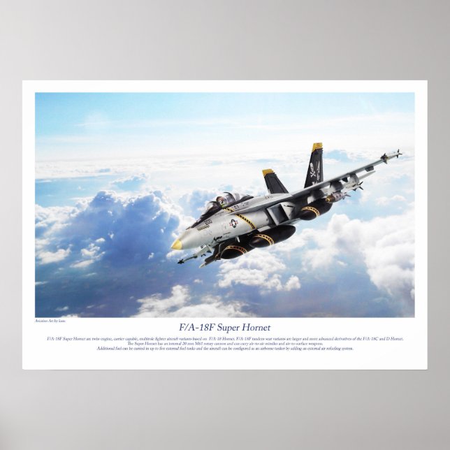 Aviation Art Poster "F/A-18F Super Hornet " (Front)