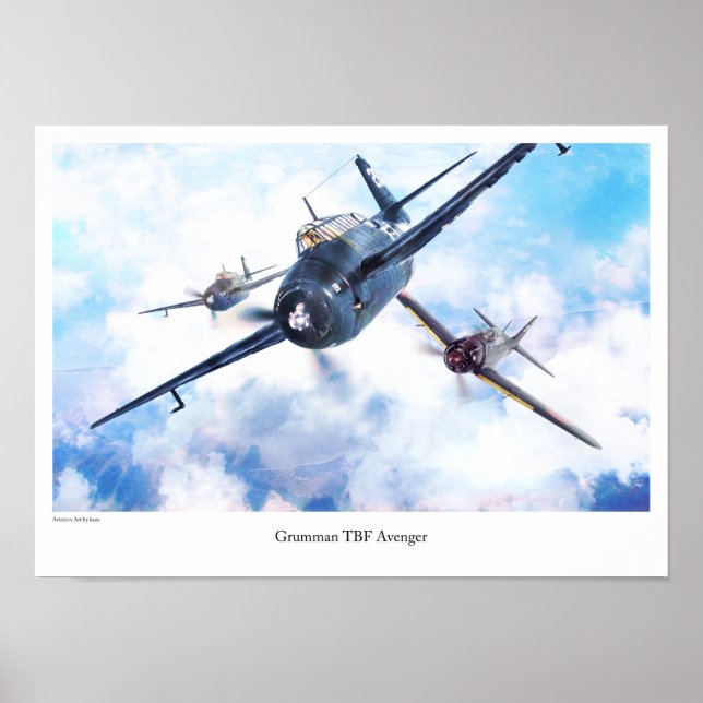 Aviation Art Poster "Grumman TBF Avenger" (Front)