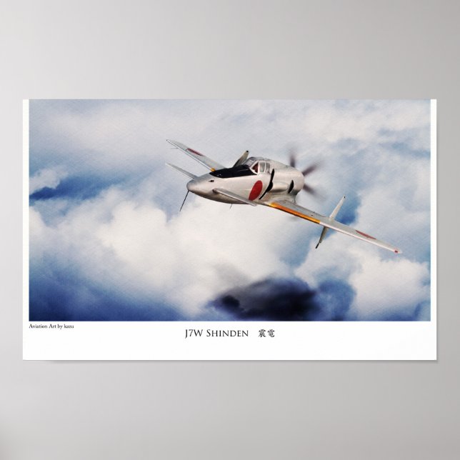 Aviation Art Poster "J7W Shinden" (Front)