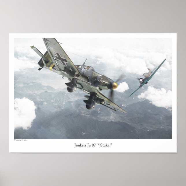 Aviation Art Poster "Junkers Ju 87 Stuka " (Front)