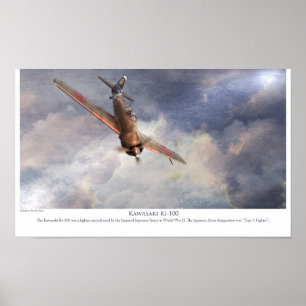 Aviation Art Poster "Kawasaki Ki-100"
