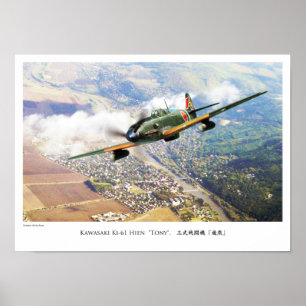 Aviation Art Poster"Kawasaki Ki-61 Tony" Poster