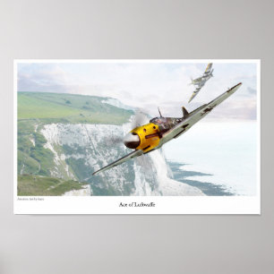 Aviation Art Poster "Messerschmitt Bf 109"