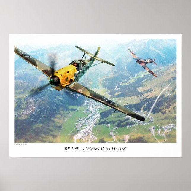 Aviation Art Poster "Messerschmitt Bf 109" (Front)