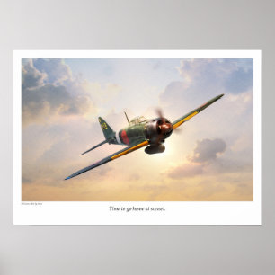 Aviation Art Poster 'Mitsubishi A6M Zero'