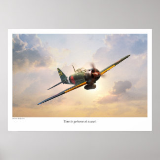 Aviation Art Poster 'Mitsubishi A6M Zero'