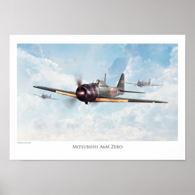 Aviation Art Poster "Mitsubishi A6M Zero" (Front)