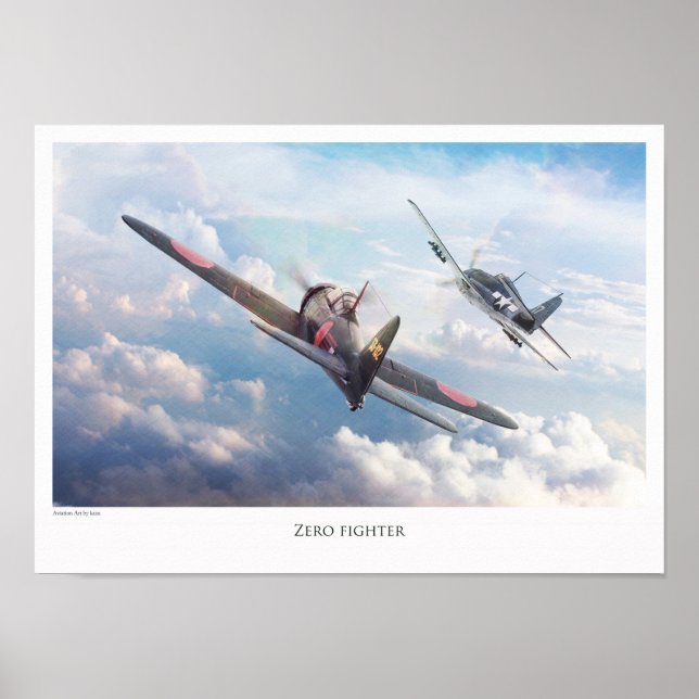 Aviation Art Poster "Mitsubishi A6M Zero" (Front)