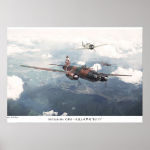 Aviation Art Poster "Mitsubishi G4M Betty"