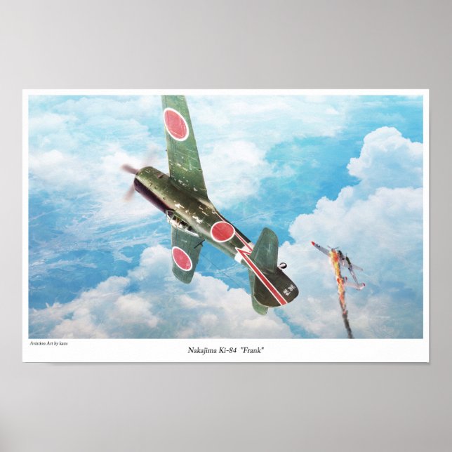 Aviation Art Poster "‪Nakajima Ki-84"Frank"" (Front)