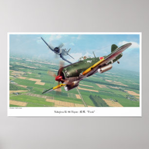 Aviation Art Poster "‪Nakajima Ki-84"Frank""