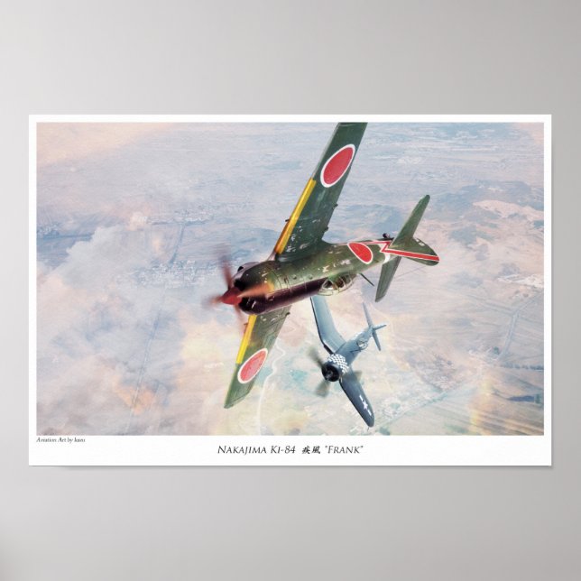 Aviation Art Poster "‪Nakajima Ki-84"Frank"" (Front)