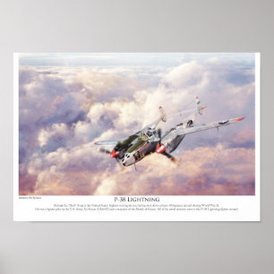 Aviation Art Poster "P-38J Lightning "