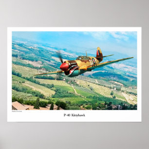 Aviation Art Poster "P-40 Kittyhawk"