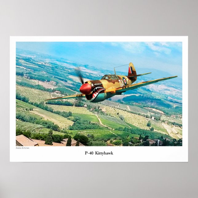 Aviation Art Poster "P-40  Kittyhawk" (Front)