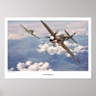 Aviation Art Poster “P-40 Warhawk "
