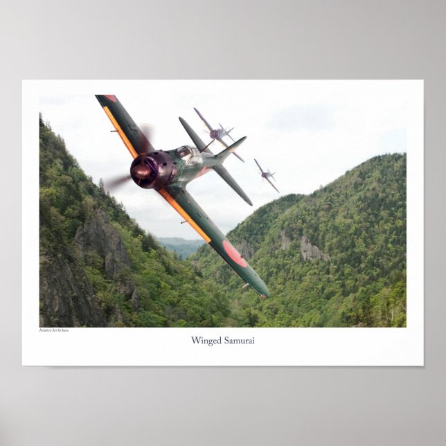 Aviation Art Poster "Winged Samurai Zero" (Front)