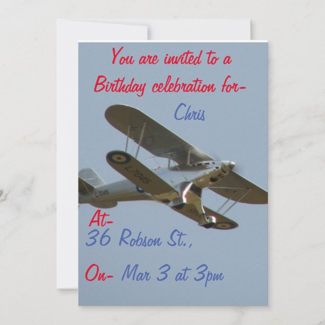 Aviation Art, Scale RC model flying by. Invitation (Front)