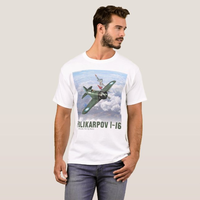 Aviation Art T-shirt “Polikarpov I-16" (Front Full)