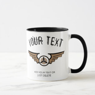 Aviation Badge. Gift idea for a Pilot. Template Mug