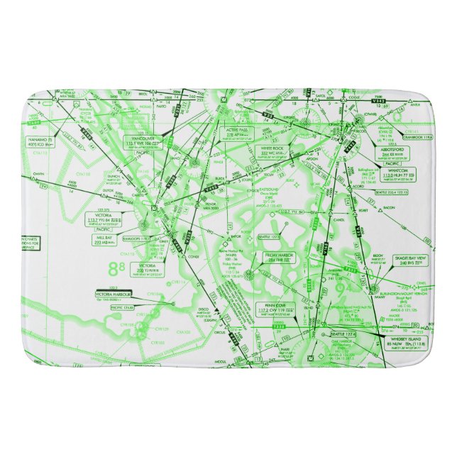 Aviation Chart Bath Mat (Front)