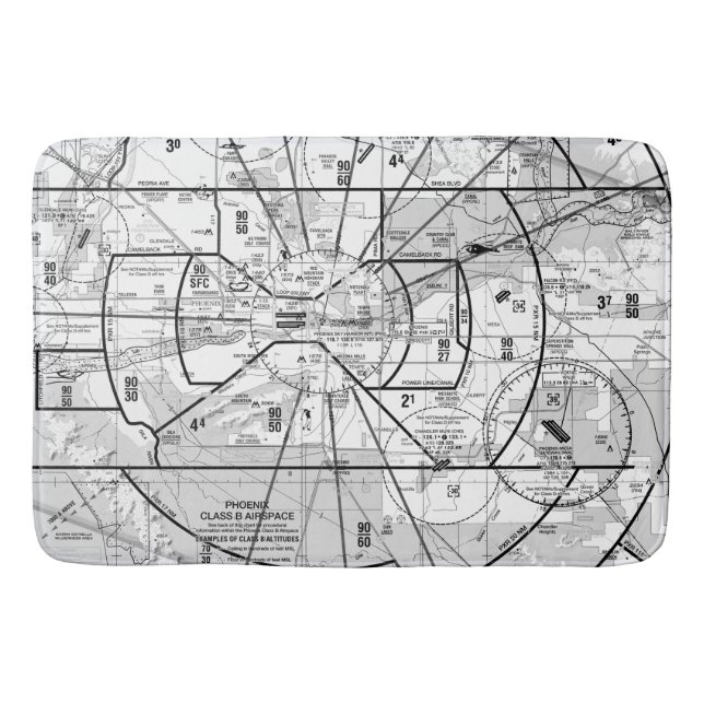 Aviation Chart Bath Mat (Front)
