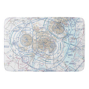 Aviation Chart Bath Mat