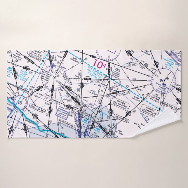 Aviation Chart  Bath Towel (Bath Towel)