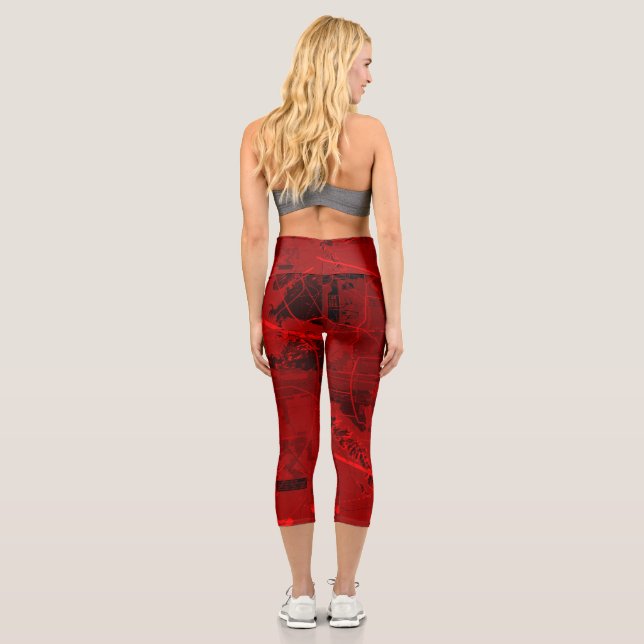 Aviation Chart Capri Leggings (Back)