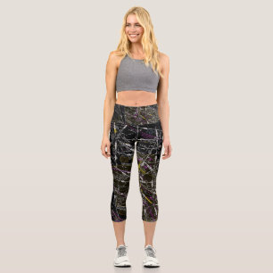 Aviation chart capri leggings